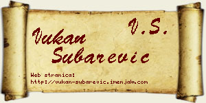 Vukan Šubarević vizit kartica